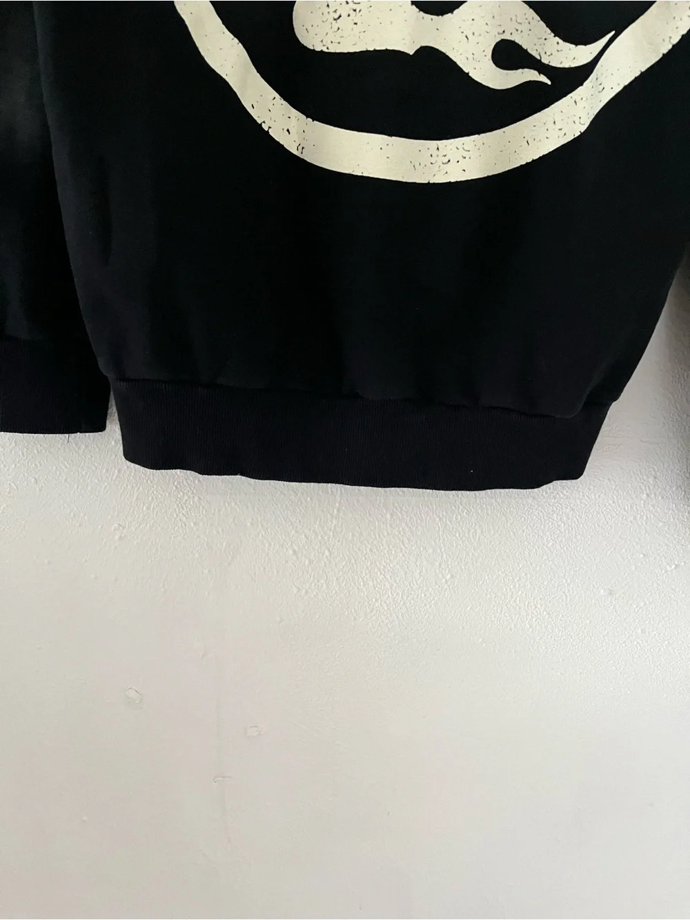 HELLSTAR Black Crewneck Hoodie with White Logo